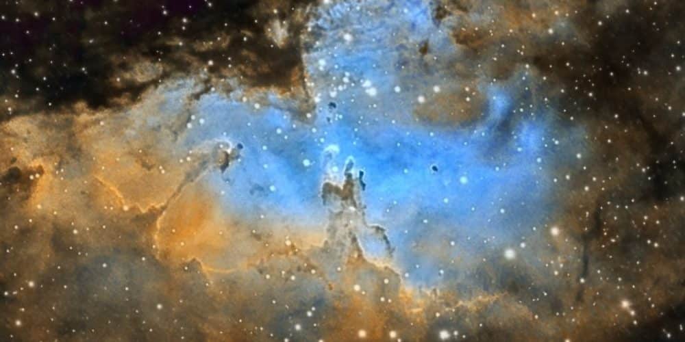 M16 los pilares de la creación en paleta Hubble. Filtros SHO.