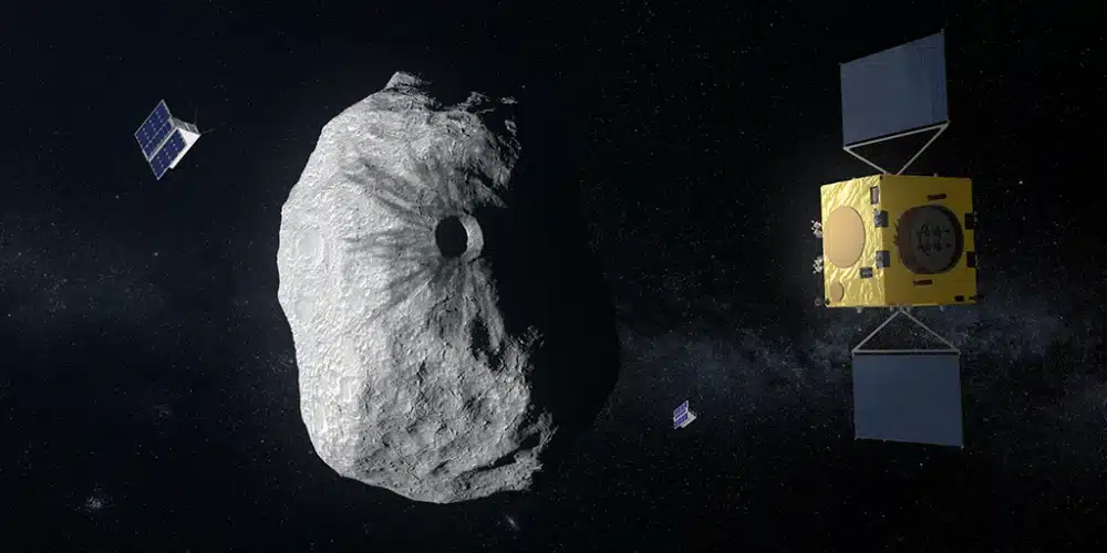 Hera frente al asteroide Didymos