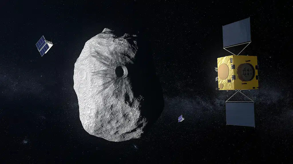 Hera frente al asteroide Didymos