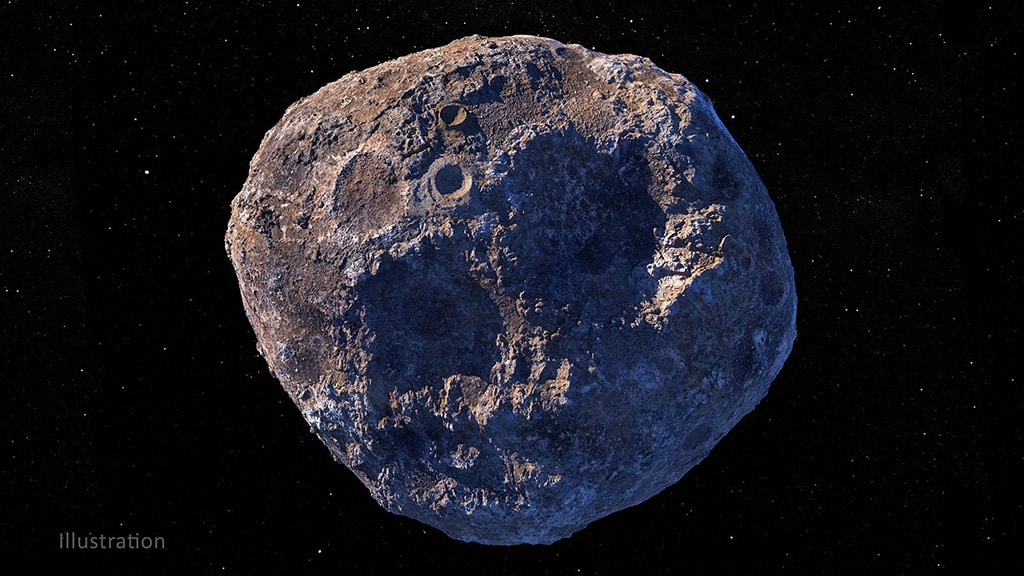 Ilustración del asteroide Psyche