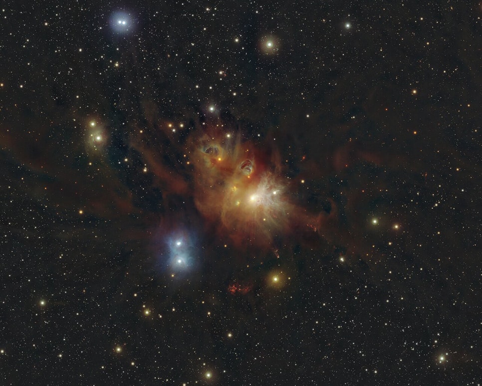 Coronet en Corona Australis, a 400 años luz. Imagen en infrarrojo.