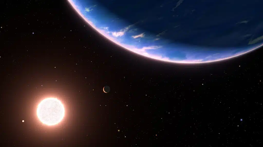 Los astrónomos han descubierto vapor de agua en la atmósfera de un pequeño exoplaneta empleando el Telescopio Espacial Hubble de la NASA/ESA.