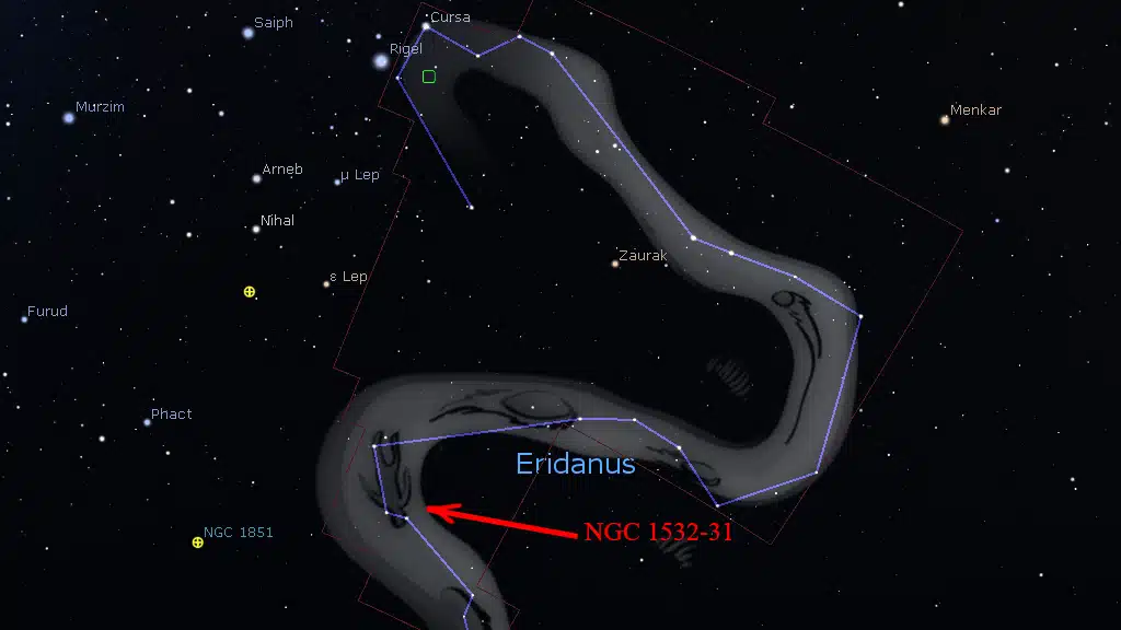Constelaciones de invierno: NGC 1532-31, en Eridanus.
