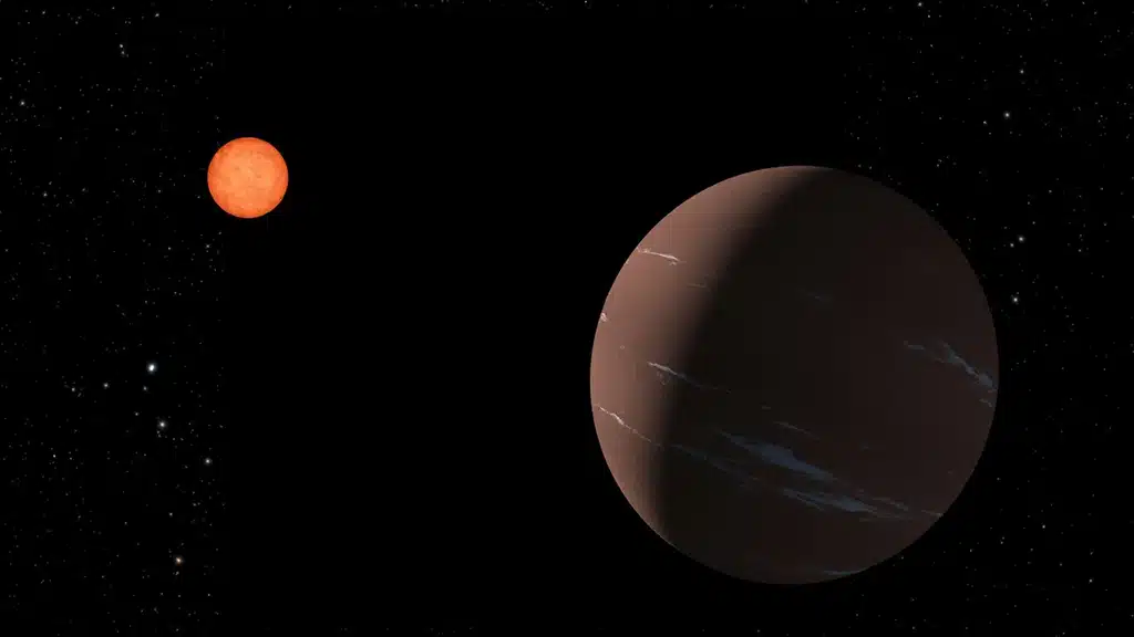Ilustración del planeta TOI-715 b, una Supertierra en la zona habitable alrededor de su estrella.