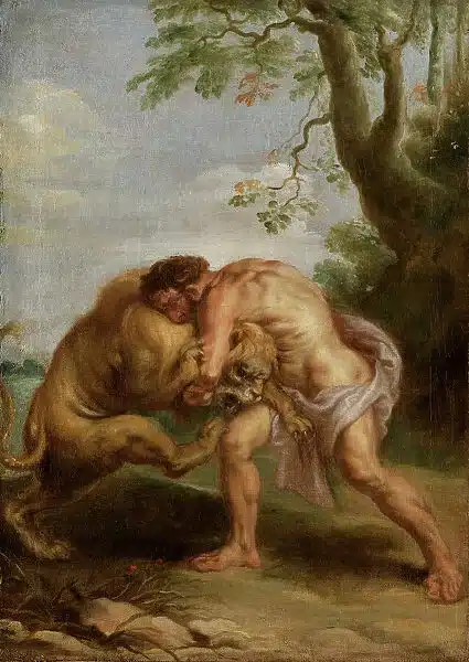 Hércules y el león de Nemea.
