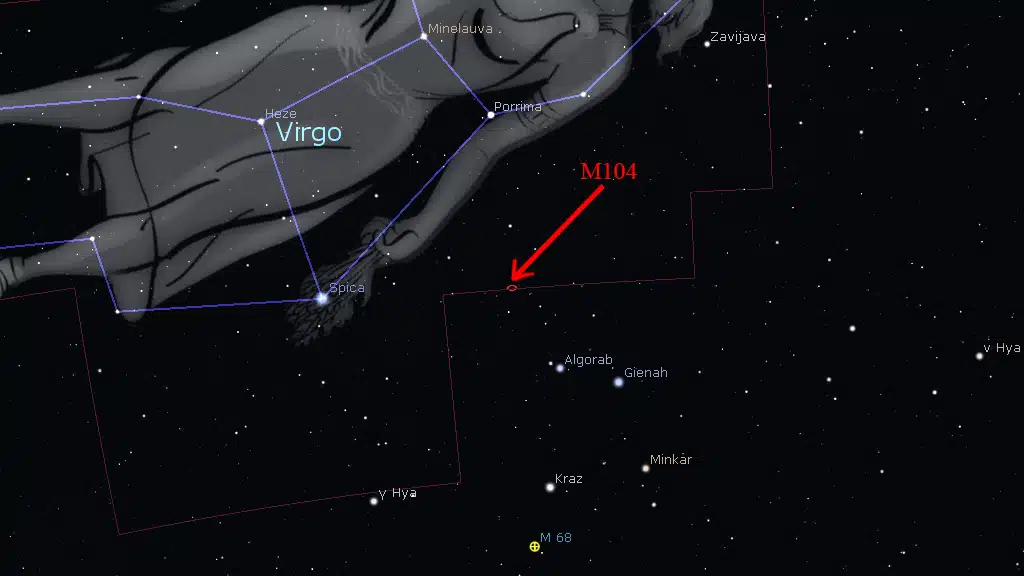 Constelación de Virgo: M104.