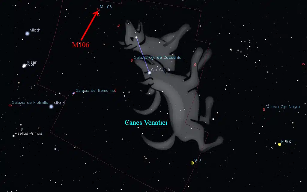 Constelación de Canes Venatici: M106.