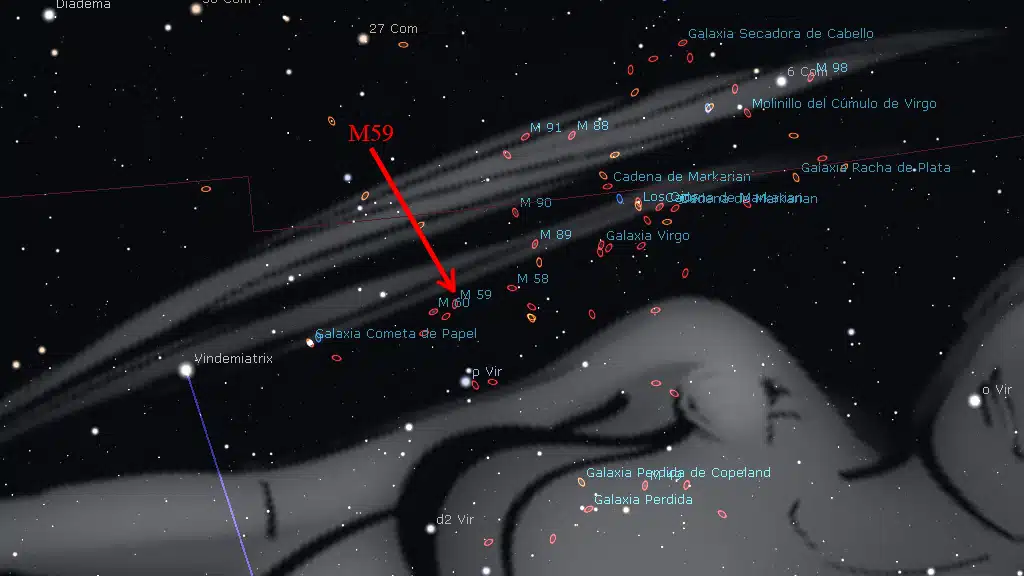 Constelación de Virgo: M59.