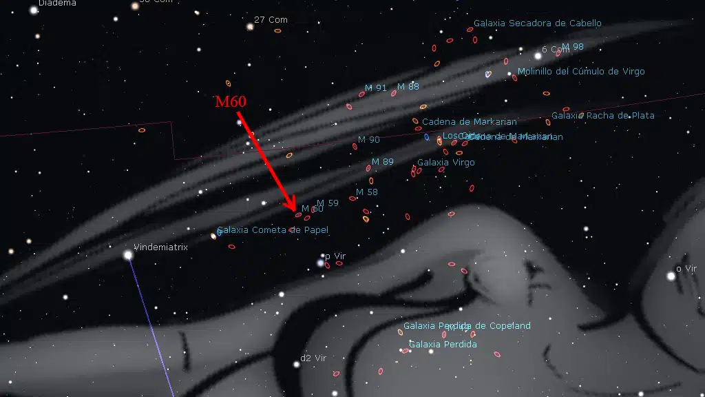 Constelación de Virgo: M60.