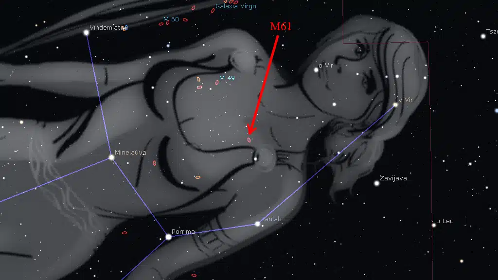 Constelación de Virgo: M61.