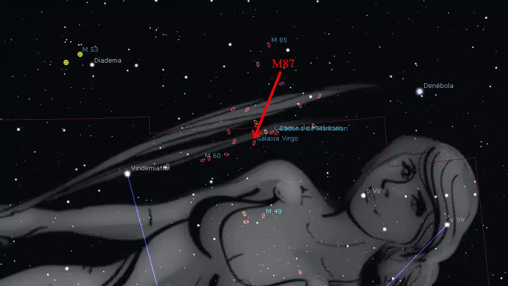 Constelación de Virgo: M87.