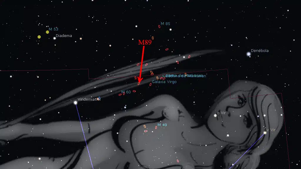 Constelación de Virgo: M89.