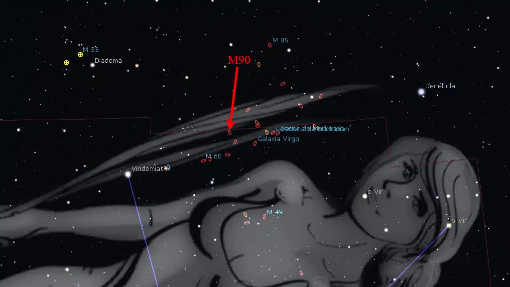 Constelación de Virgo: M90.