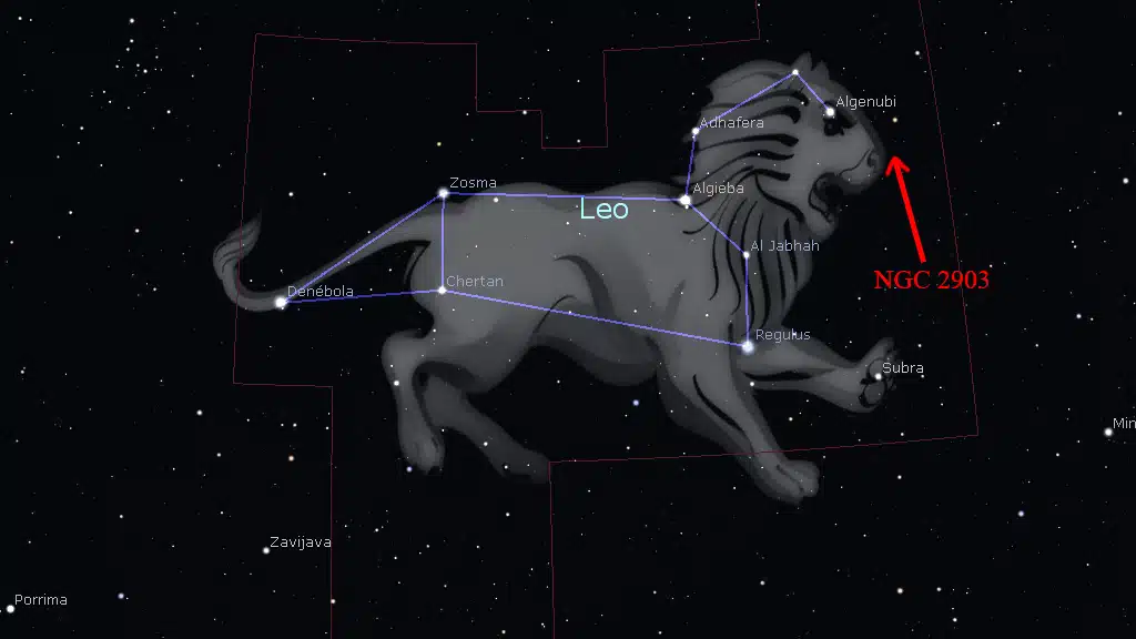Constelación de Leo: NGC 2903.
