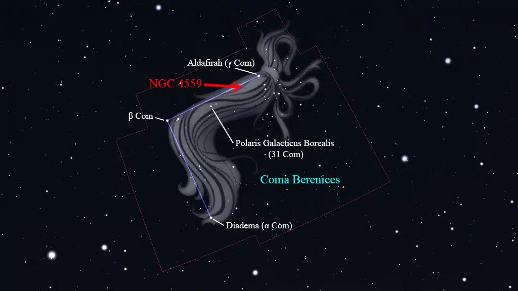 Constelación de Coma Berenices: NGC 4559.