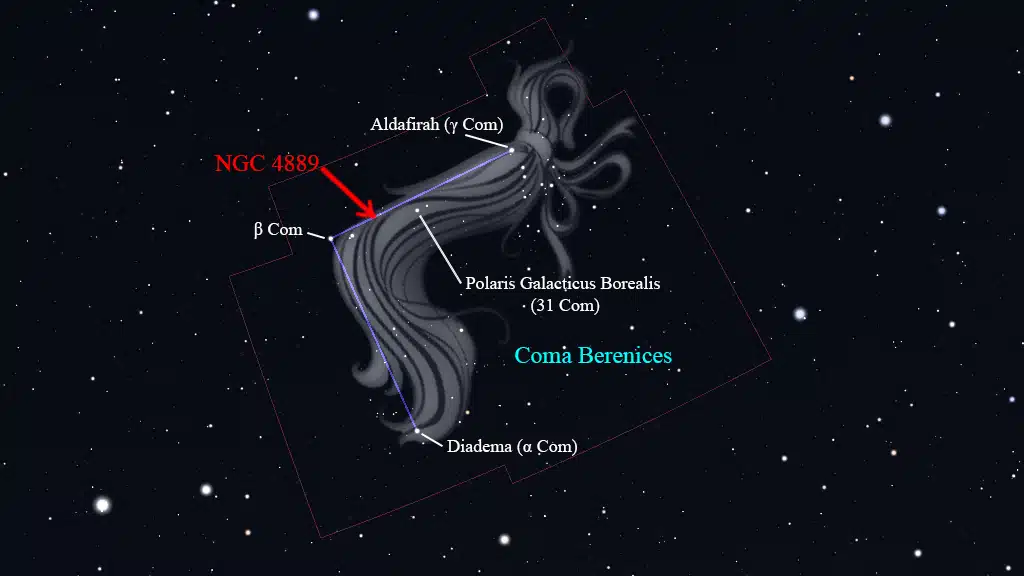 Constelación de Coma Berenices: NGC 4889.