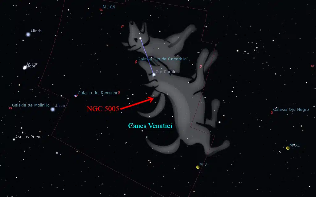 Constelación de Canes Venatici: NGC 5005.