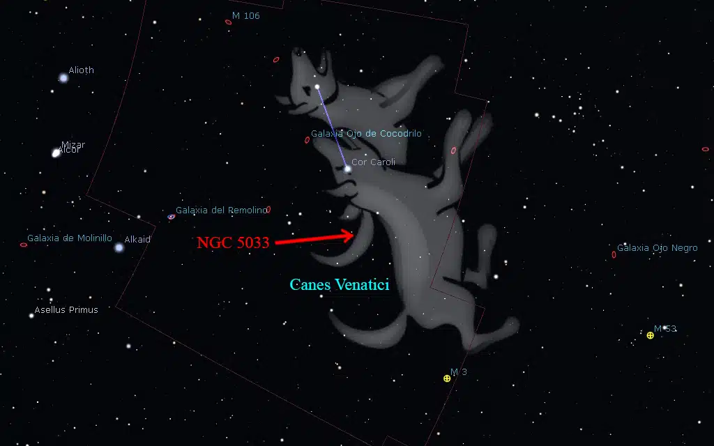 Constelación de Canes Venatici: NGC 5033.