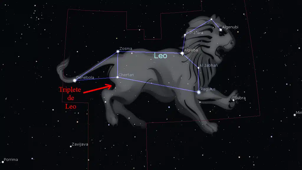 Constelación de Leo: Triplete de Leo.