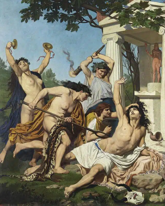Orfeo muere a manos de mujeres tracias adoradoras de Dioniso.