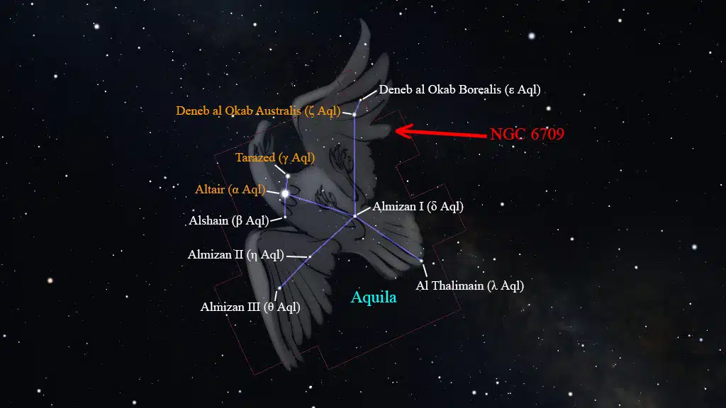 Constelación de Aquila (el Águila): NGC 6709.