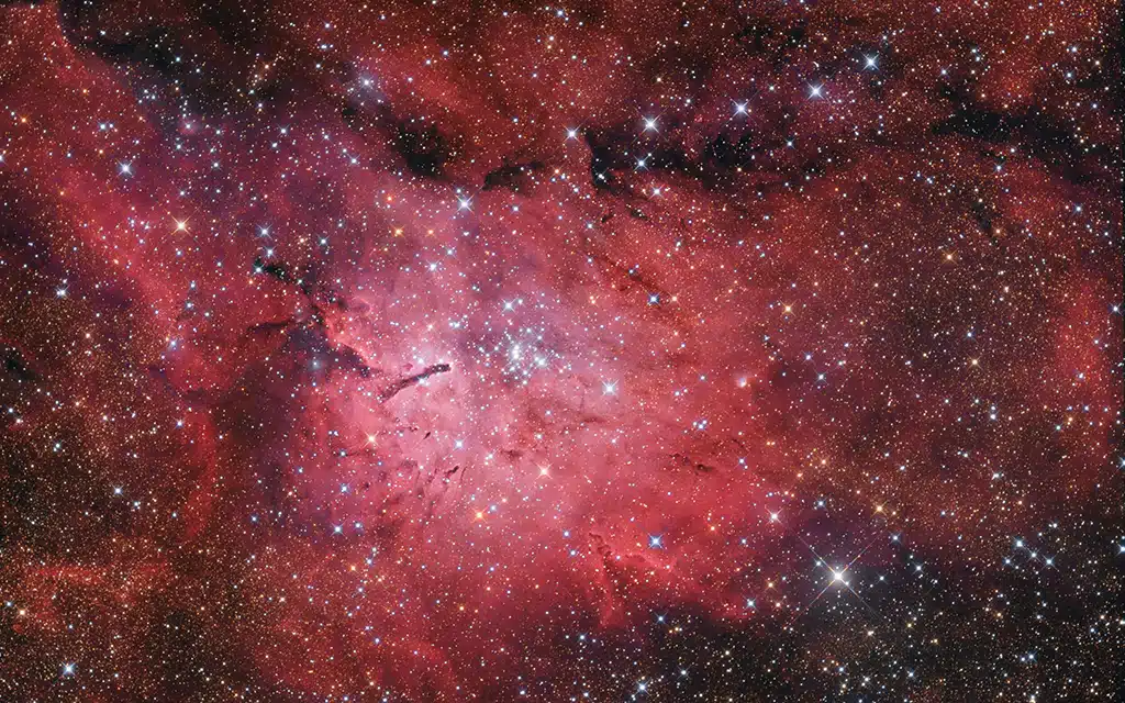 NGC 6820, nebulosa y NGC 6823, cúmulo abierto.