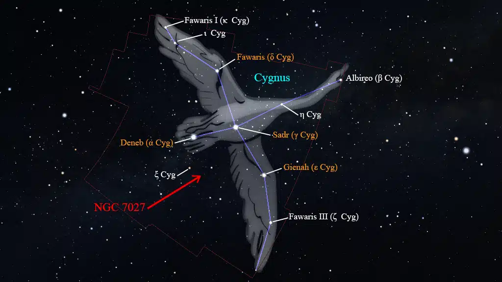 Constelación de Cygnus (Cisne): NGC 7027.