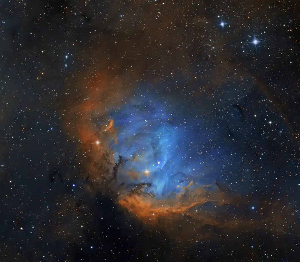 Sh2-101, nebulosa "Tulipán" en paleta Hubble (SHO).