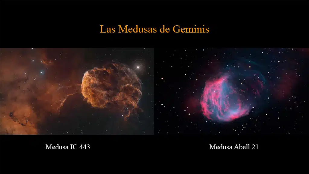 Las Medusas de Géminis: Medusa (IC 443) y Medusa (Abell 21).