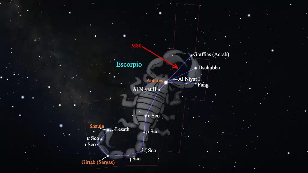 Constelación de Escorpio (el Escorpión): M80 (NGC 6093).