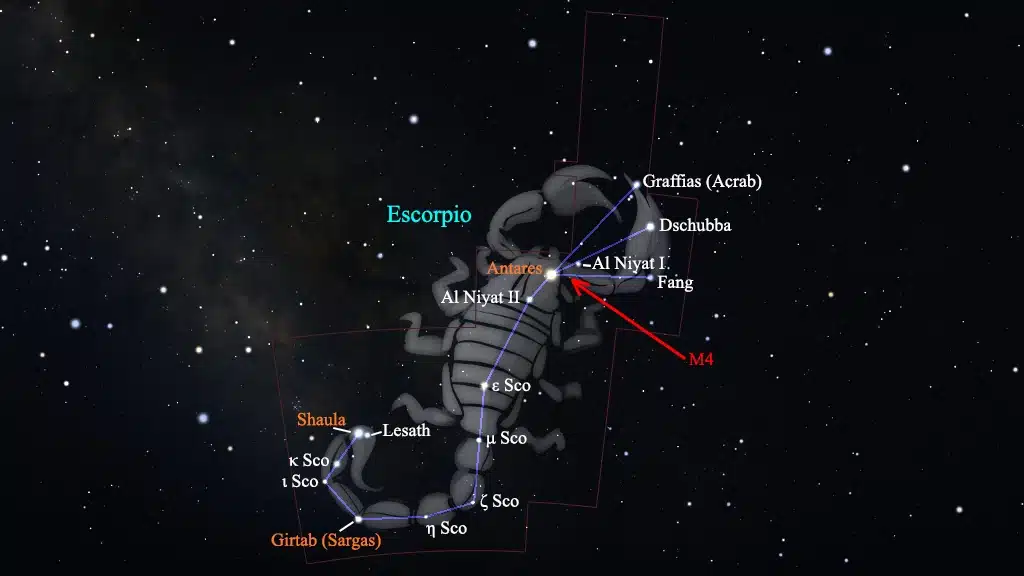 Constelación de Escorpio (el Escorpión): M4 (NGC 6121).