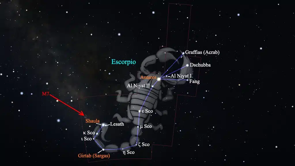 Constelación de Escorpio (el Escorpión): M7 (NGC 6475).