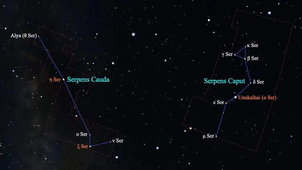 Constelación de Serpens (la Serpiente): Principales estrellas.
