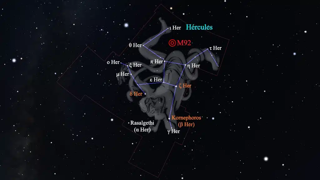 Constelación de Hércules: M92.