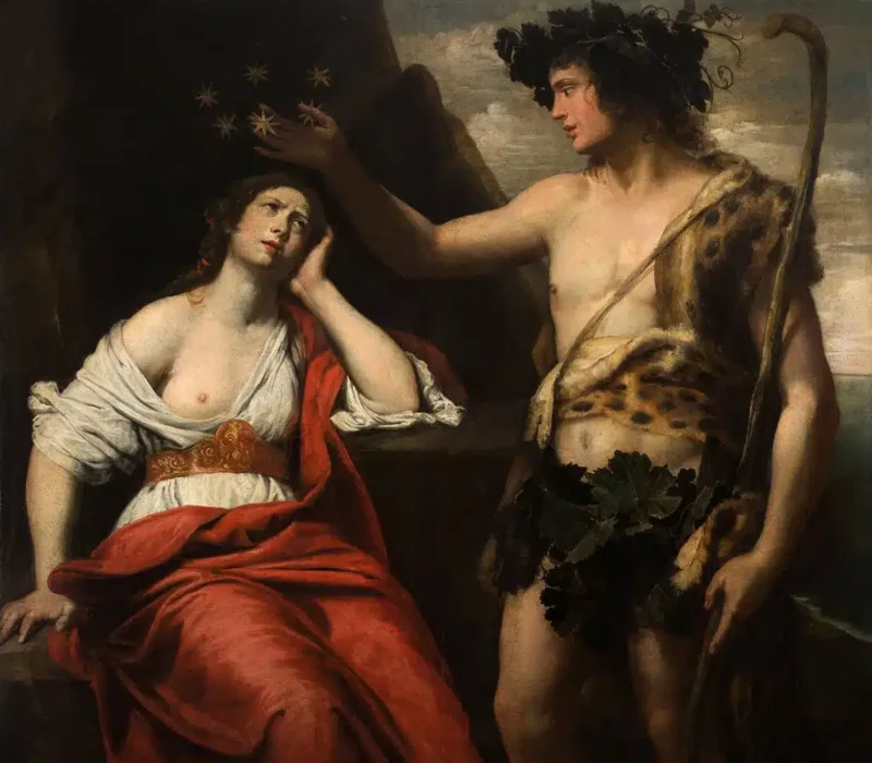 Dionisio (Baco, según la tradición romana) ofrece la corona a Ariadna, princesa de Creta, como símbolo de su amor eterno.