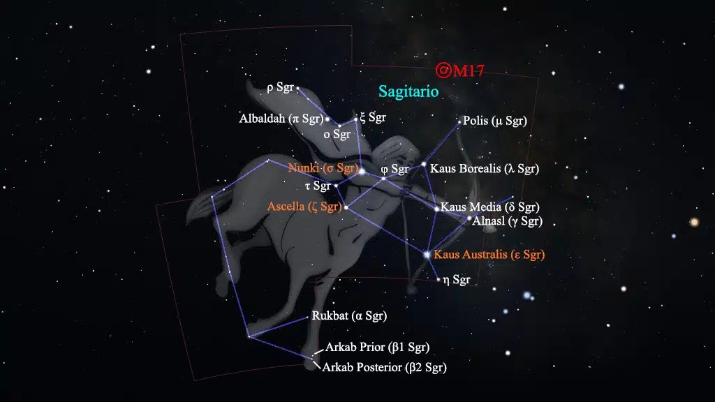 Constelación de Sagitario (Sagittarius): Nebulosa "Omega" (M17) (NGC 6618).