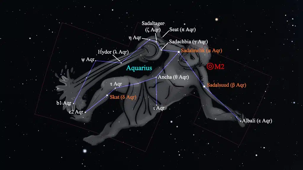 Constelación de Acuario (Aquarius): M2 (NGC 7089), cúmulo globular.