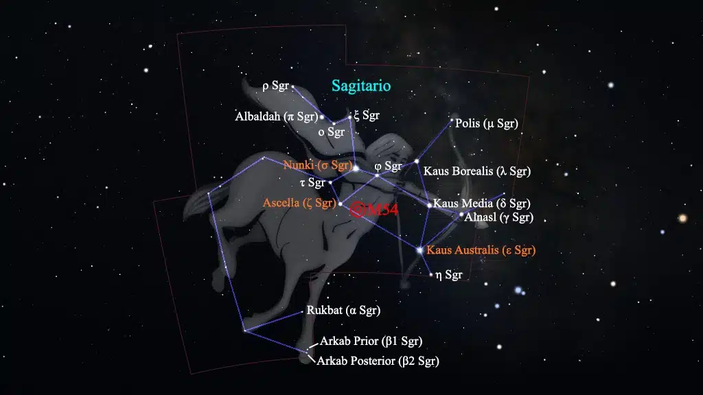 Constelación de Sagitario (Sagittarius): Cúmulo M54 (NGC 6715).