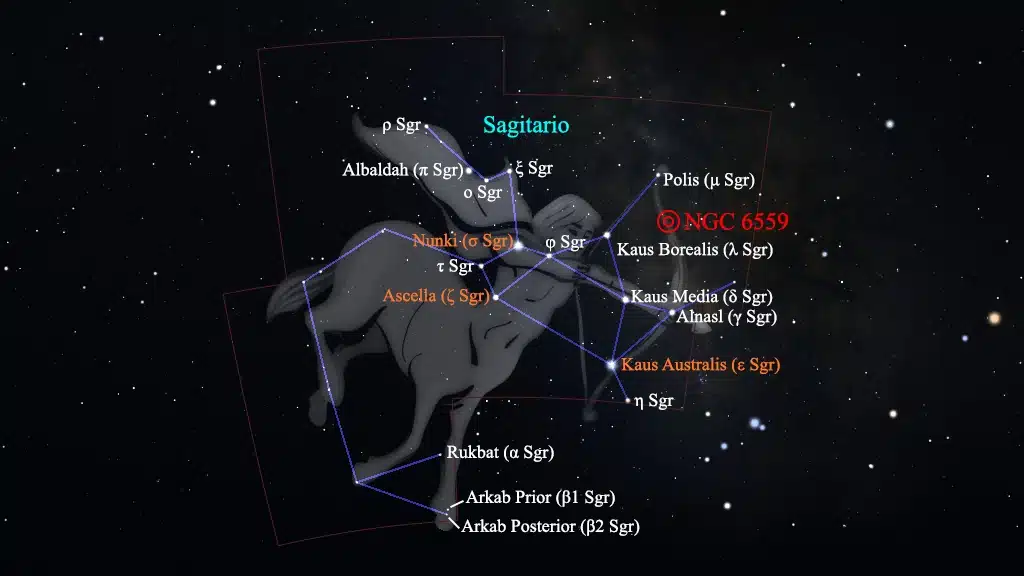 Constelación de Sagitario (Sagittarius): Nebulosa NGC 6559.