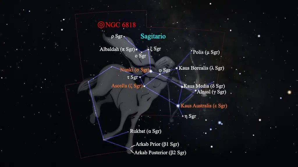 Constelación de Sagitario (Sagittarius): Nebulosa "Pequeña Gema" (NGC 6818).