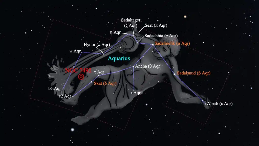 Constelación de Acuario (Aquarius): NGC 7492, cúmulo globular.
