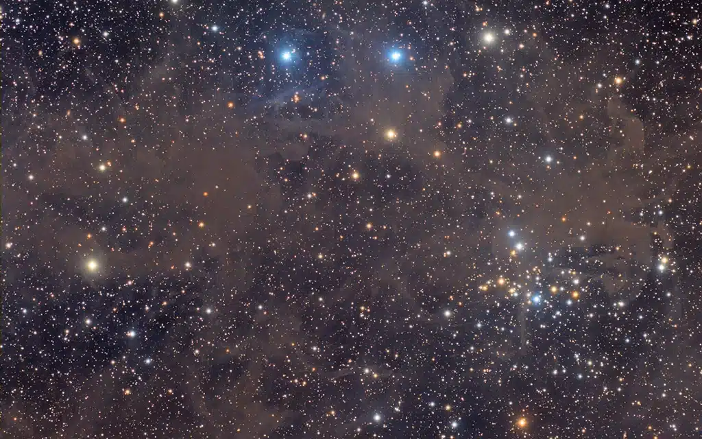 NGC 1342, cúmulo abierto "Pequeño Escorpio." Crédito: Focal Pointe Observatory.