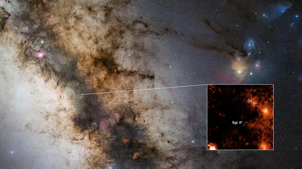 Un equipo internacional de científicos ha detectado una estrella binaria orbitando cerca de Sagitario A*, el agujero negro supermasivo en el centro de nuestra galaxia. Es la primera vez que se encuentra un par estelar en las proximidades de un agujero negro supermasivo.