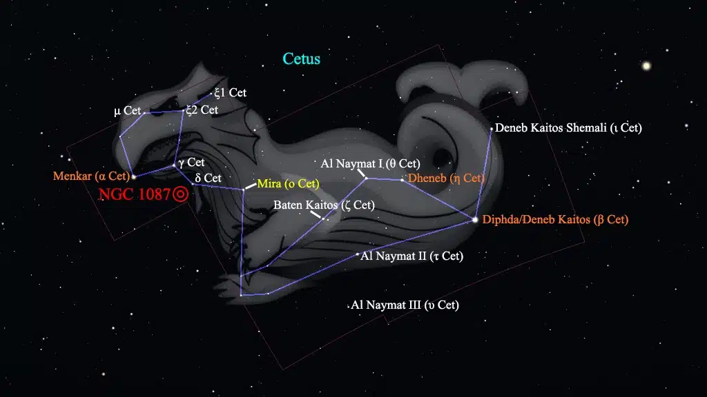 Constelación de Cetus (La Ballena): NGC 1087, galaxia.