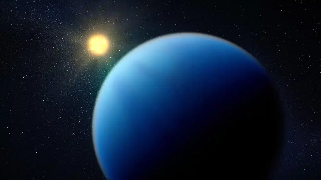 Webb revela una atmósfera sin brumas en el exoplaneta TOI-421 b.