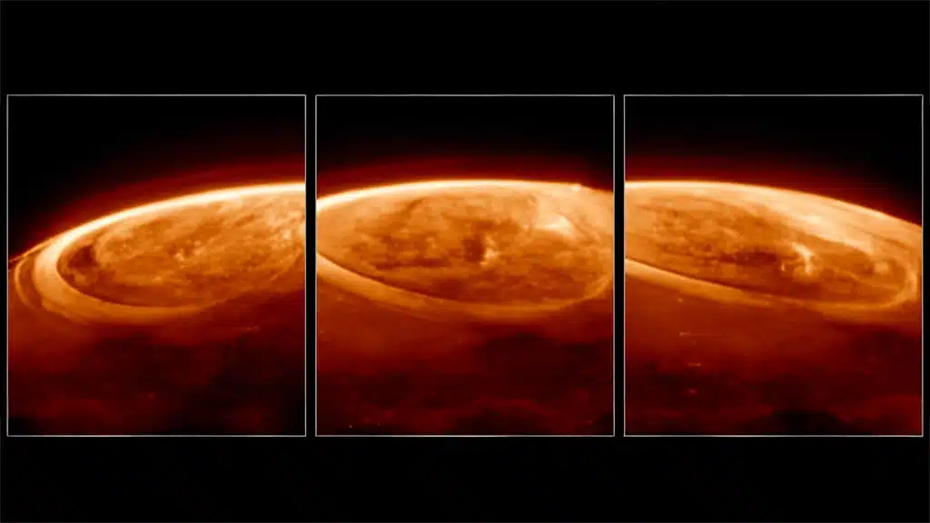 Webb capta nuevos detalles en las auroras de Júpiter.