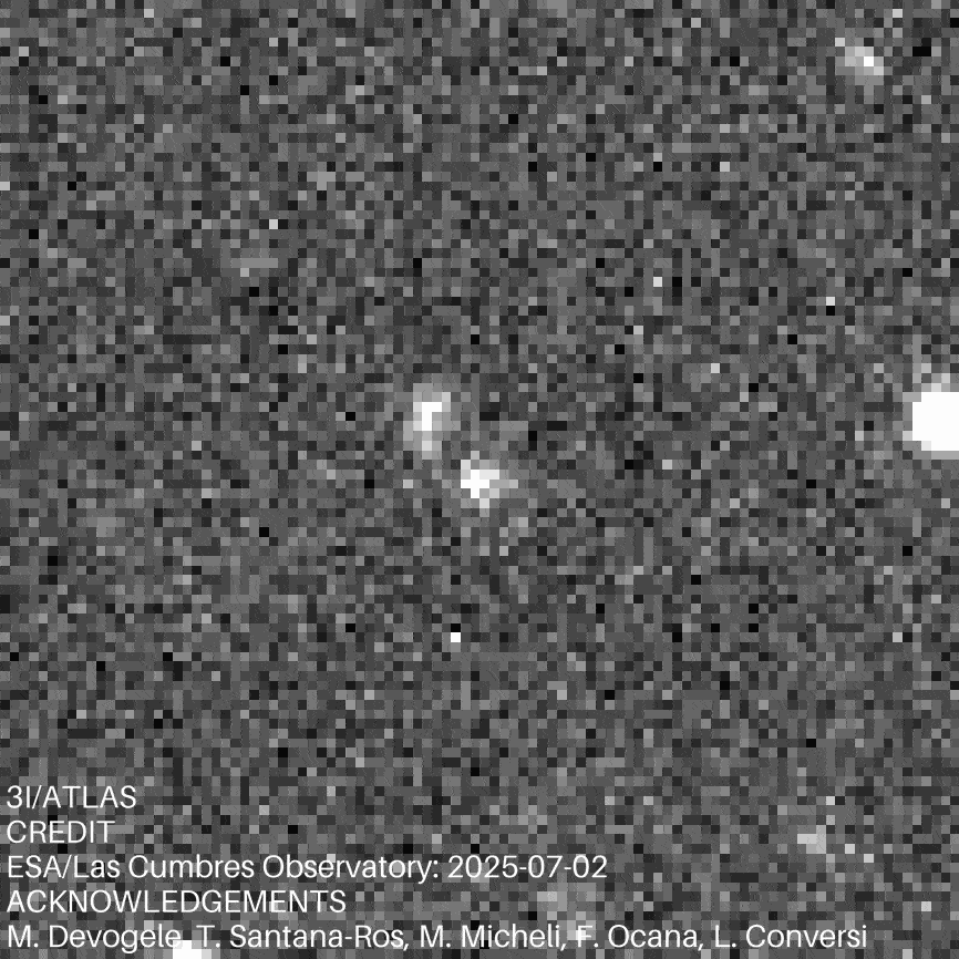 ESA rastrea el cometa interestelar 3I/ATLAS.