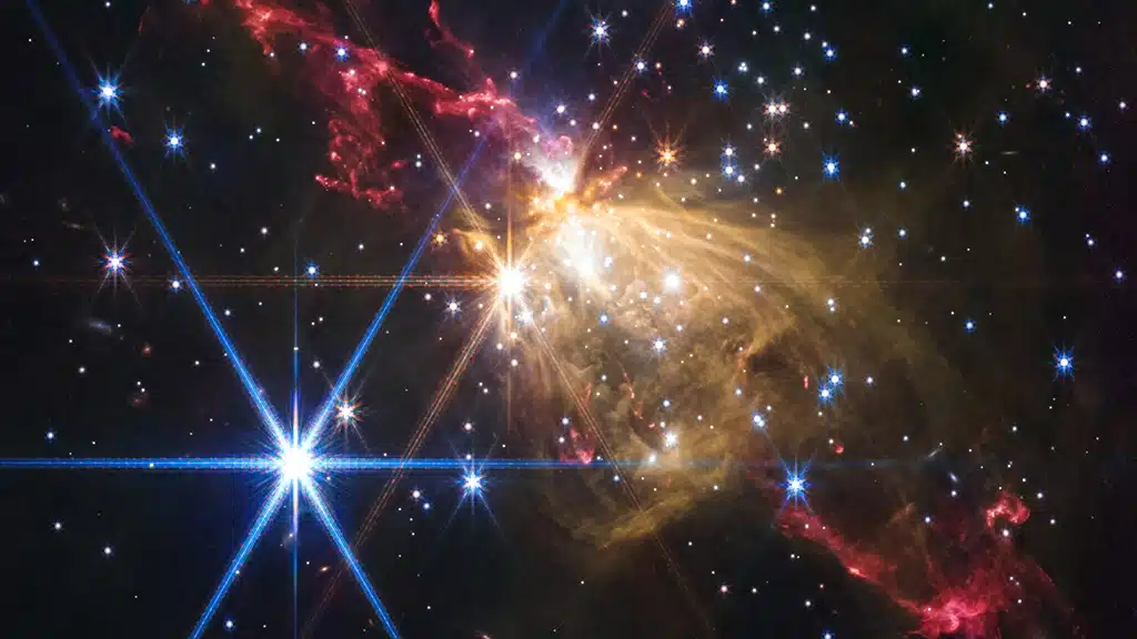 Chorros estelares: Webb revela el nacimiento de estrellas masivas.
