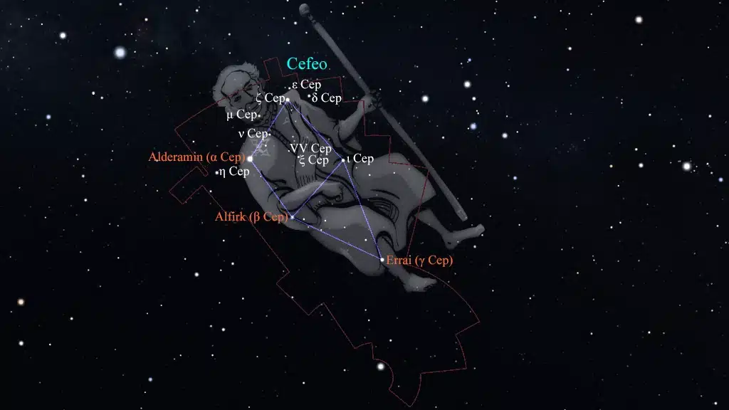 Constelación de Cefeo (Cepheus): Principales estrellas.