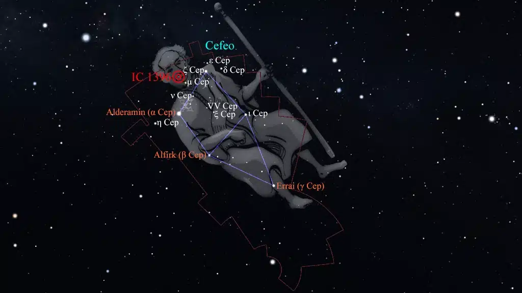 Constelación de Cefeo (Cepheus): IC 1396, nebulosa ".